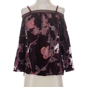 American Rag Burgundy and Pink Patterned Top